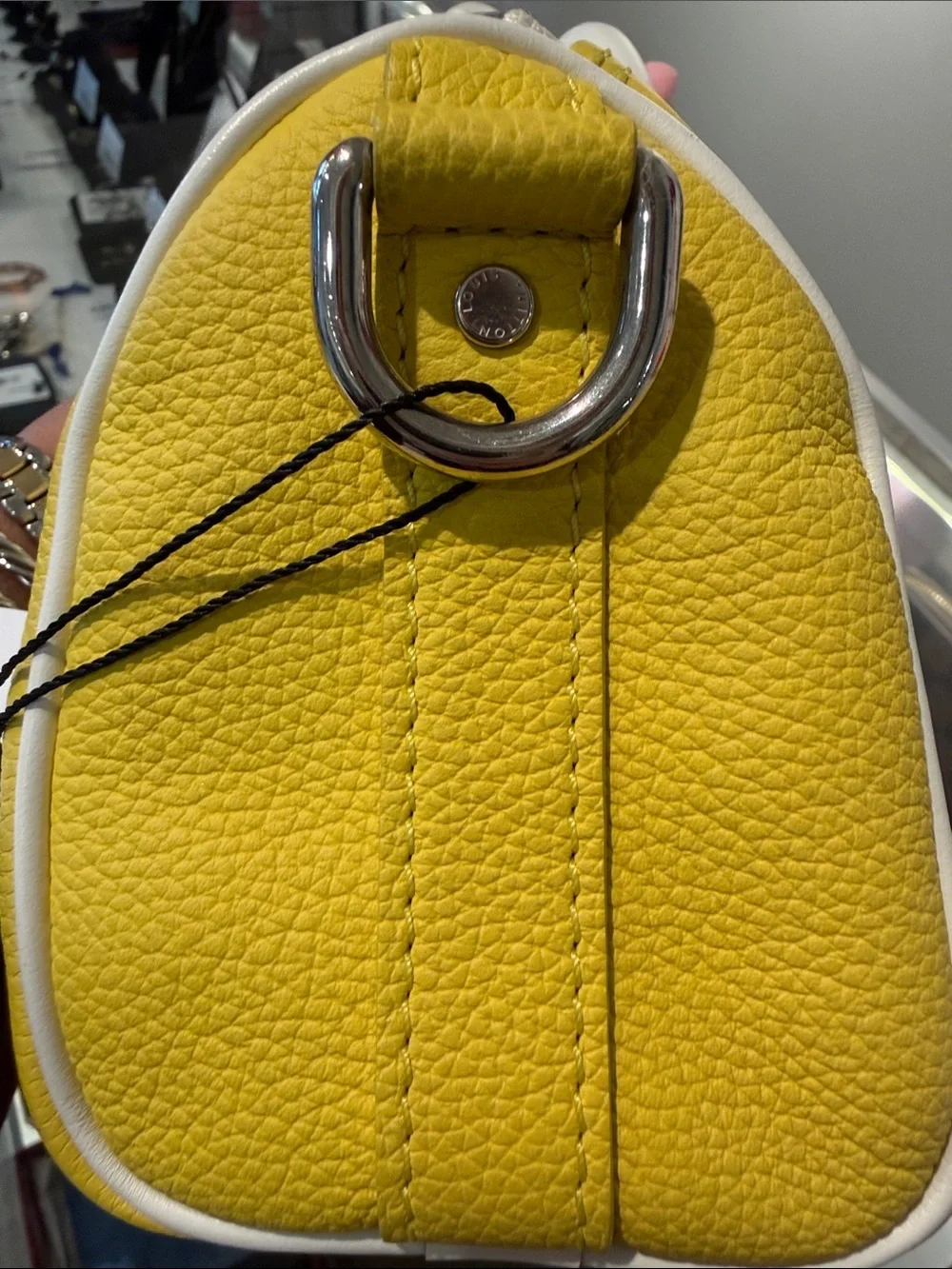 Louis Vuitton Yellow and White Mini Speedy Tote